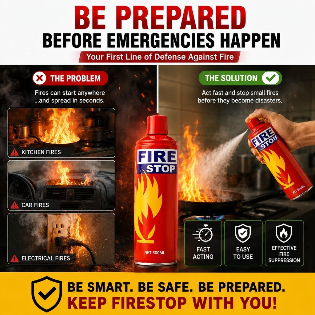 Portable Fire Extinguisher with Mount For Office, Shop, Home, Kitchen, Car.